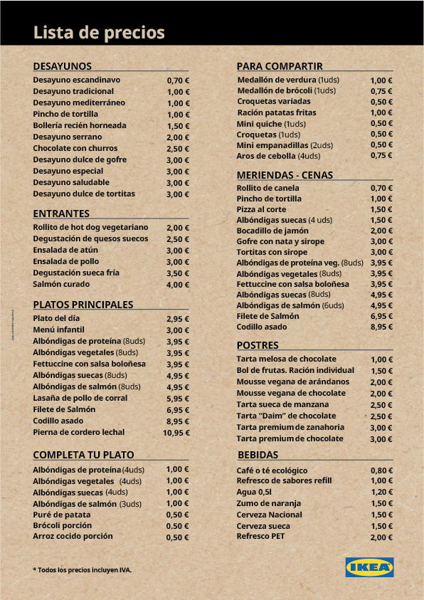 Menu Restaurante Ikea A Coruña-1